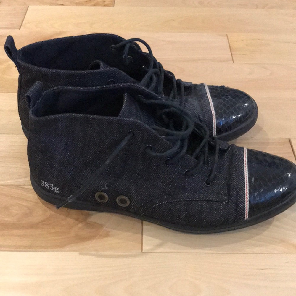 Black selvedge raw denim black shoes - Picture 3 of 4
